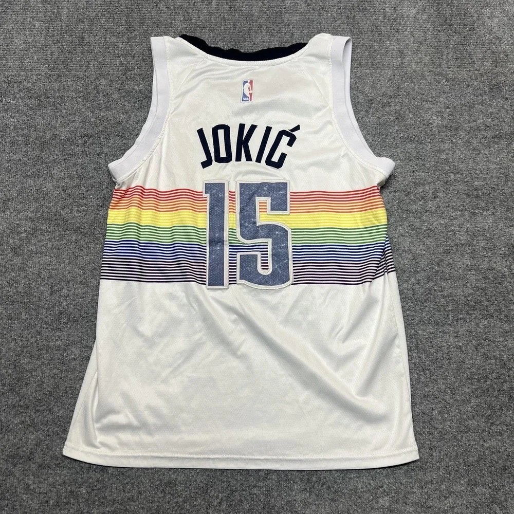 Denver Nuggets Jersey Mens 44 White NBA Nikola Jokic 15 Nike City Edition
